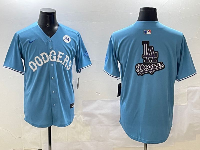 Men Los Angeles Dodgers Blank Light Blue Throwback Game 2025 Nike MLB Jersey style 30->los angeles dodgers->MLB Jersey